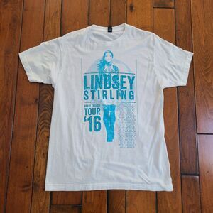 LINDSEY STIRLING Brave Enough Tour Shirt Adult L White Music Concert Tee 2016